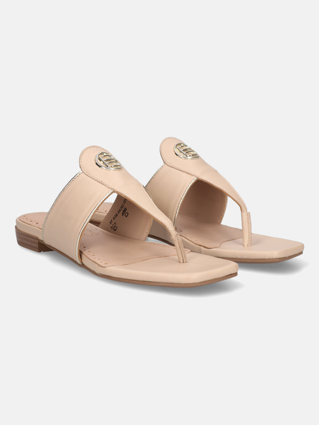 BAGATT Mala Beige Premium Leather Thongs Flat sandals
