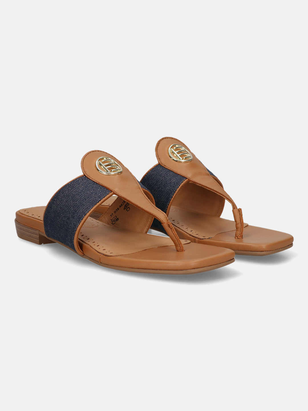 BAGATT Mala Cognac Premium Leather Thongs Flat sandals