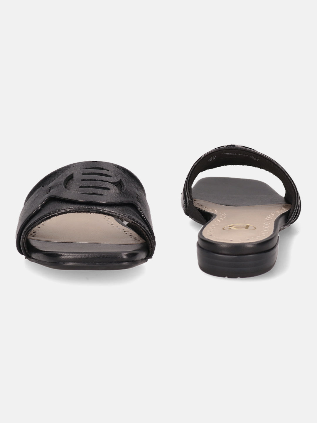 BAGATT Mala Black Premium Leather Flat sandals