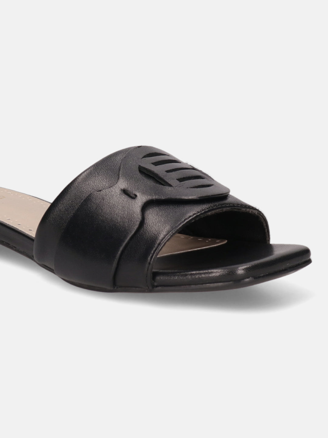 BAGATT Mala Black Premium Leather Flat sandals