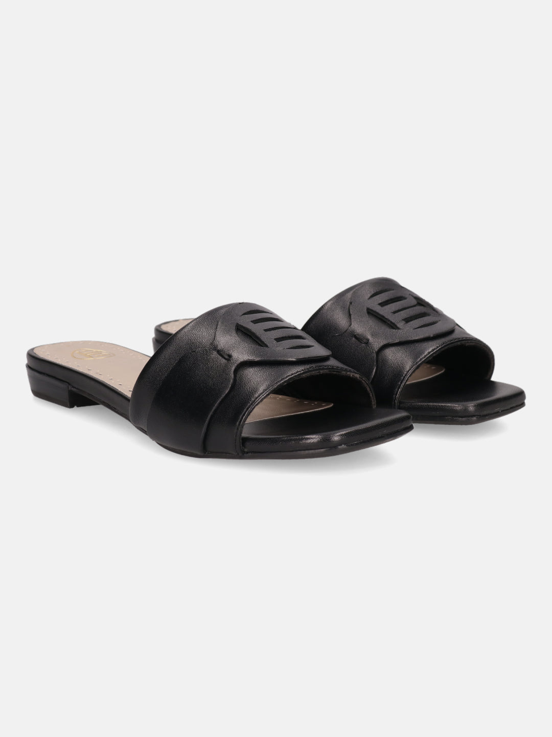 BAGATT Mala Black Premium Leather Flat sandals