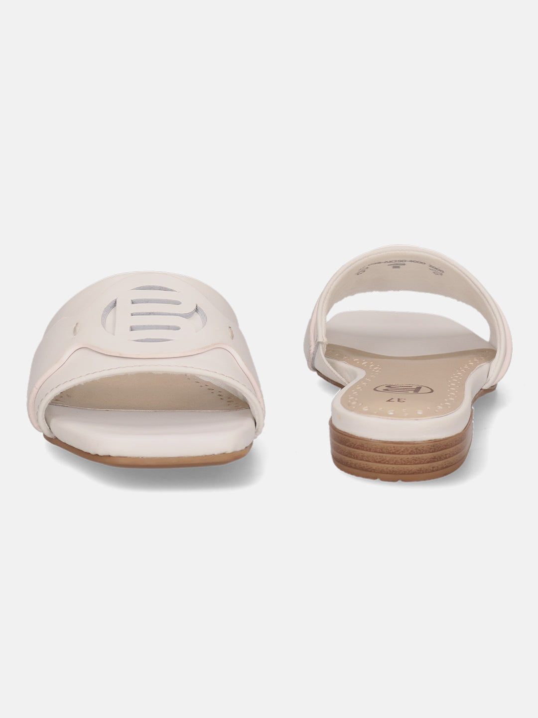 BAGATT Mala White Premium Leather Flat sandals