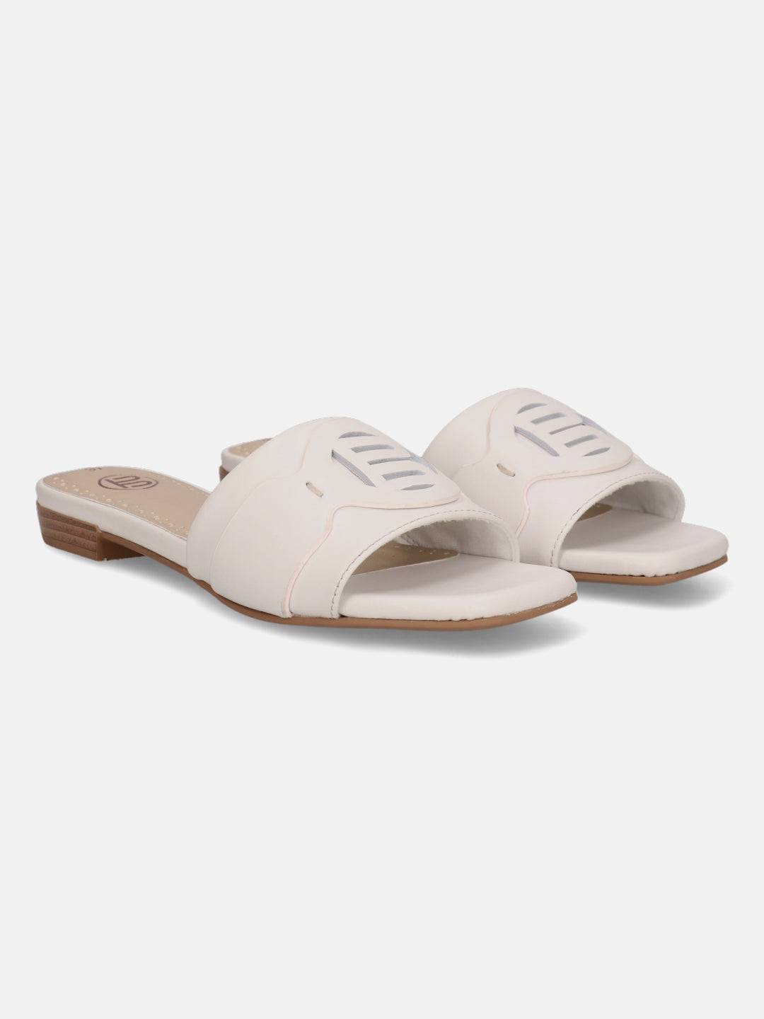 BAGATT Mala White Premium Leather Flat sandals