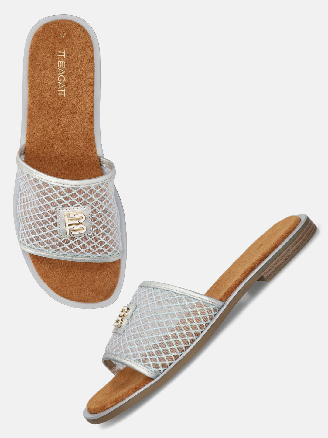 TT.BAGATT Yasha light blue Premium Leather Flat Sandals
