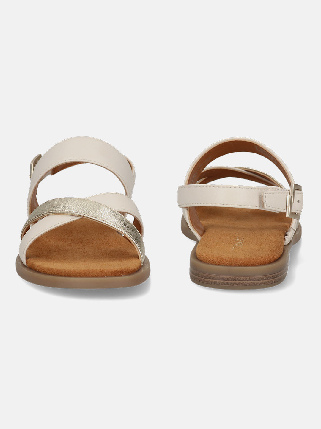 TT.BAGATT Yasha White Premium Leather Flat Sandals