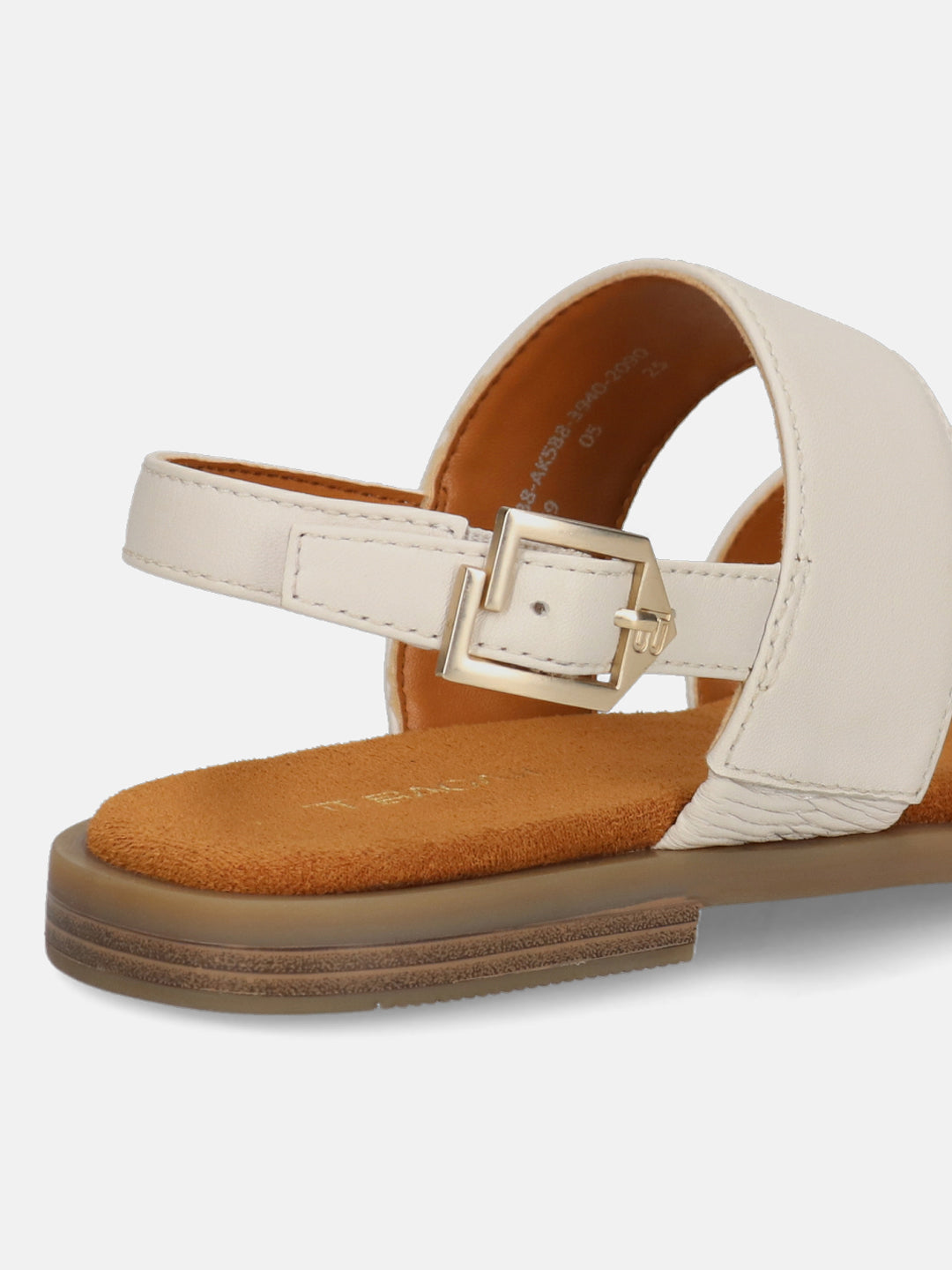 TT.BAGATT Yasha White Premium Leather Flat Sandals