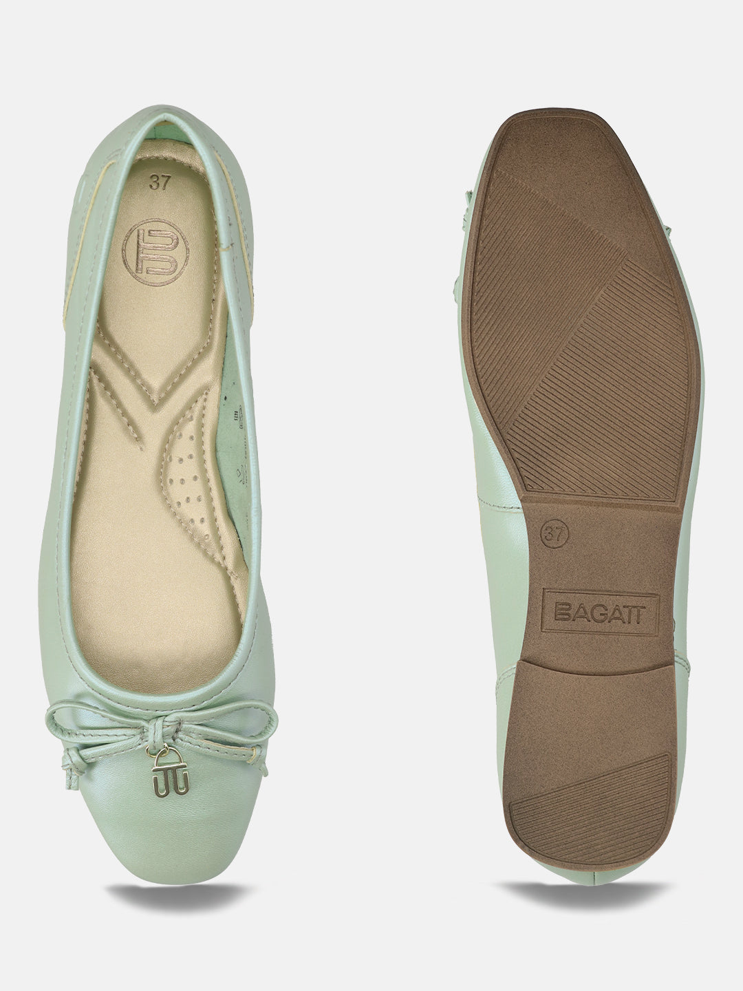 BAGATT Amalia Light Green Premium Leather Slip-Ons