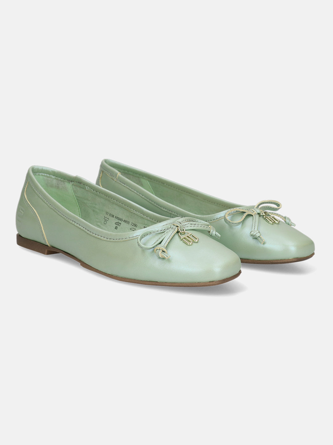 BAGATT Amalia Light Green Premium Leather Slip-Ons