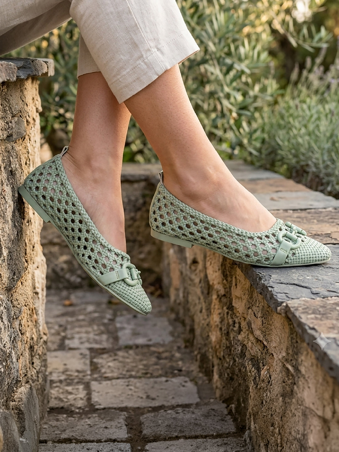 BAGATT Amalia Light Green Slip-Ons