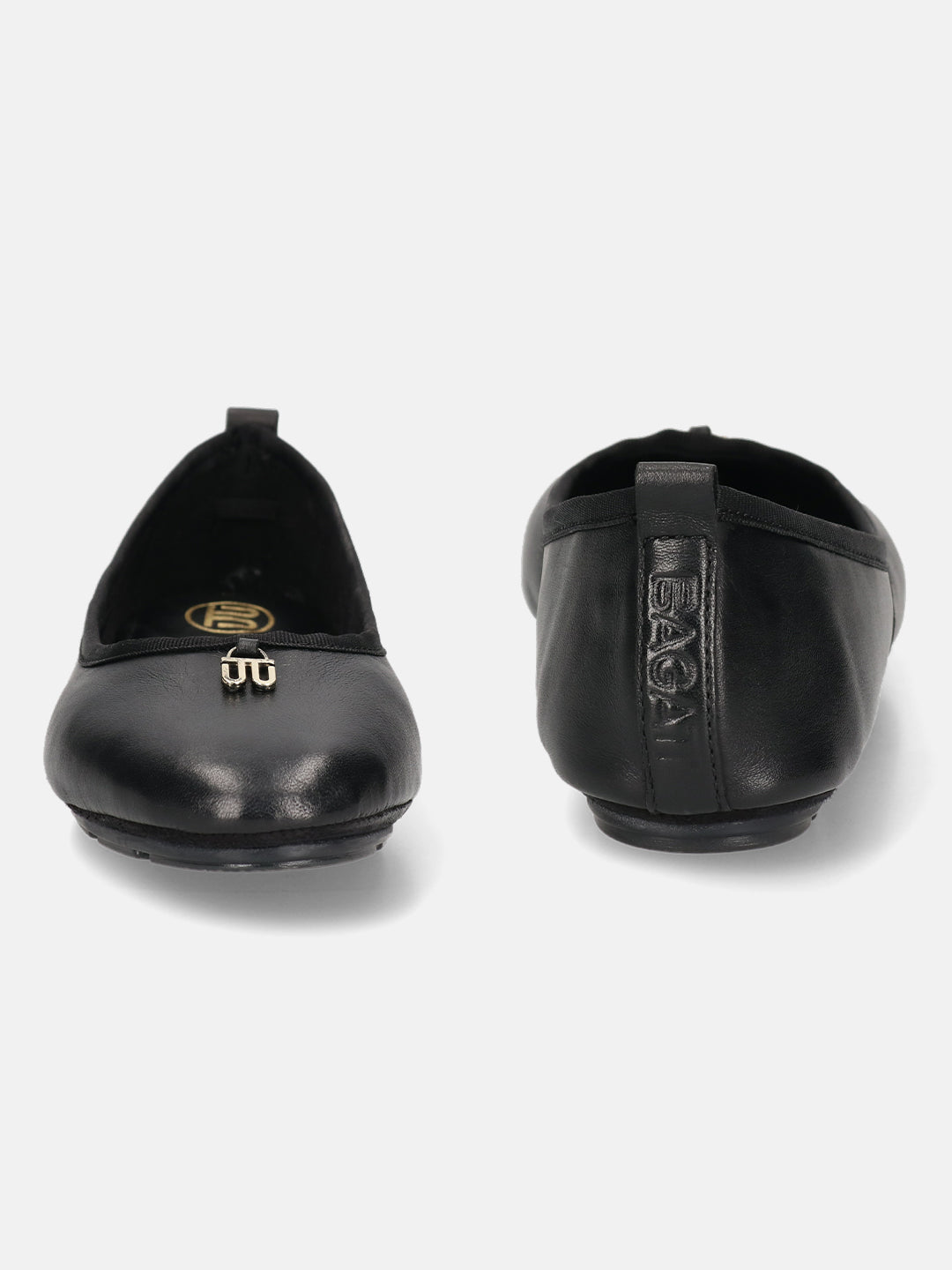 BAGATT Mea Black Premium Leather Slip-Ons
