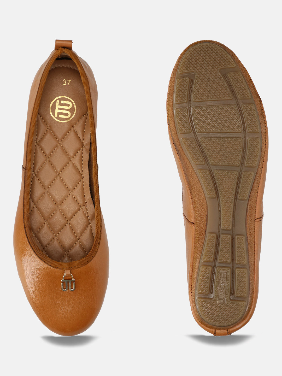 BAGATT Premium Leather Cognac Ballerina