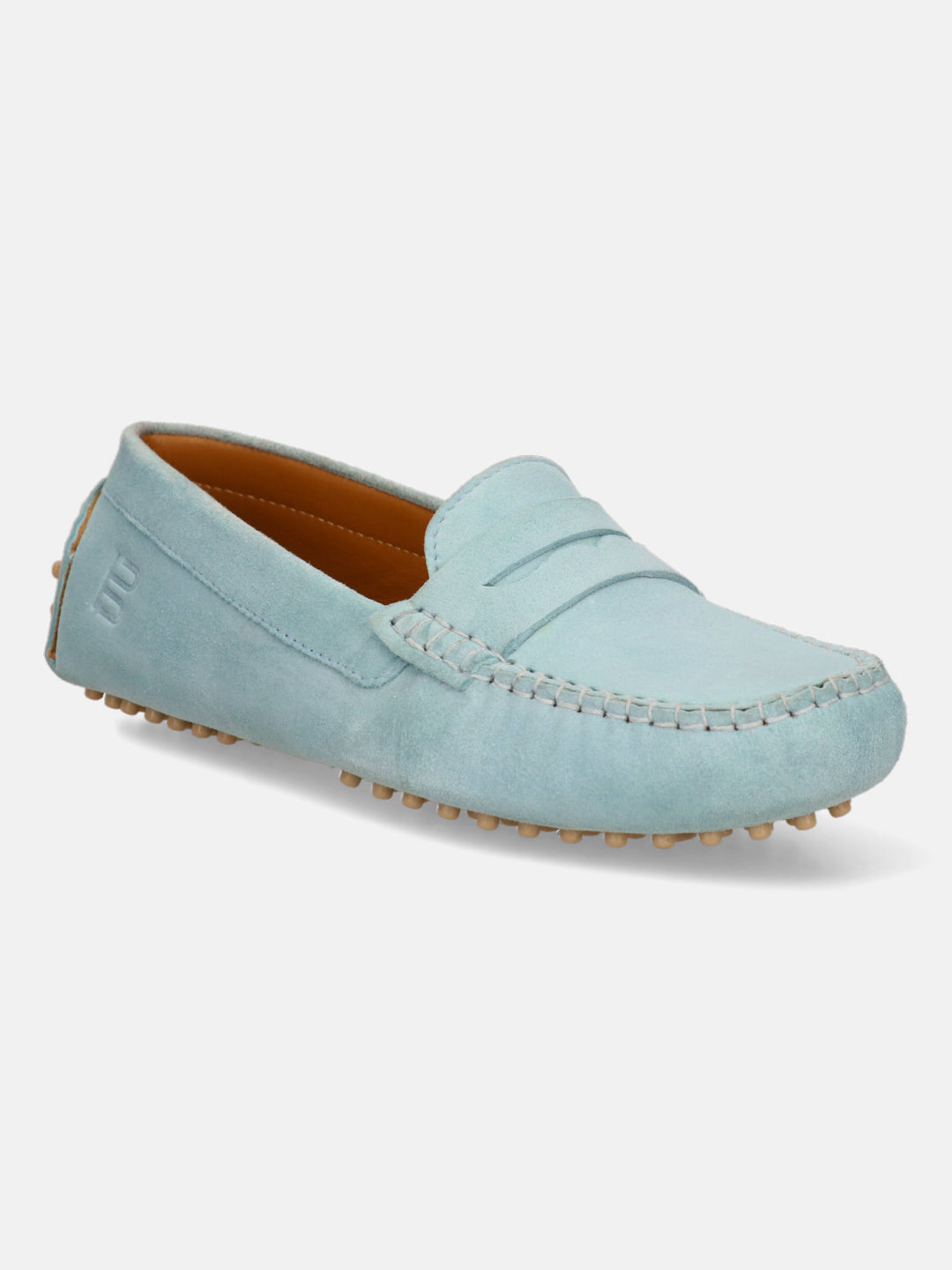 Lilly Light Blue Suede Driver Shoes