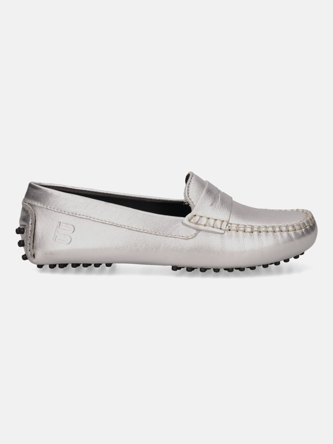 BAGATT Lilly Silver Premium Leather Slip-Ons