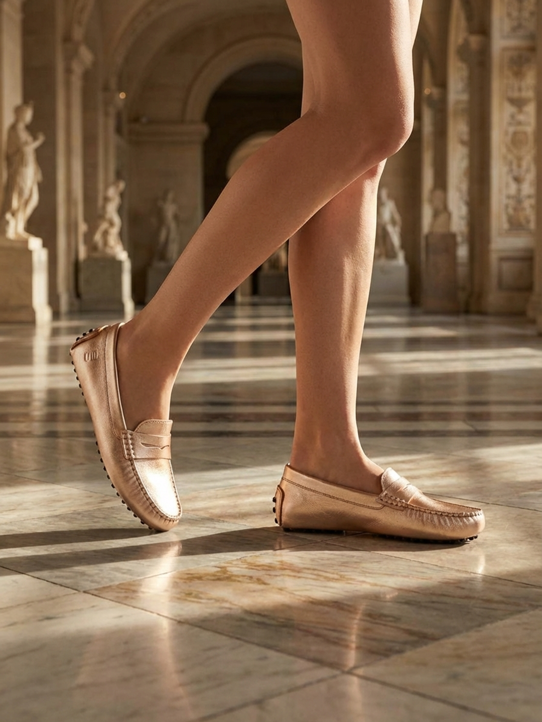 BAGATT Lilly Gold Premium Leather Slip-Ons