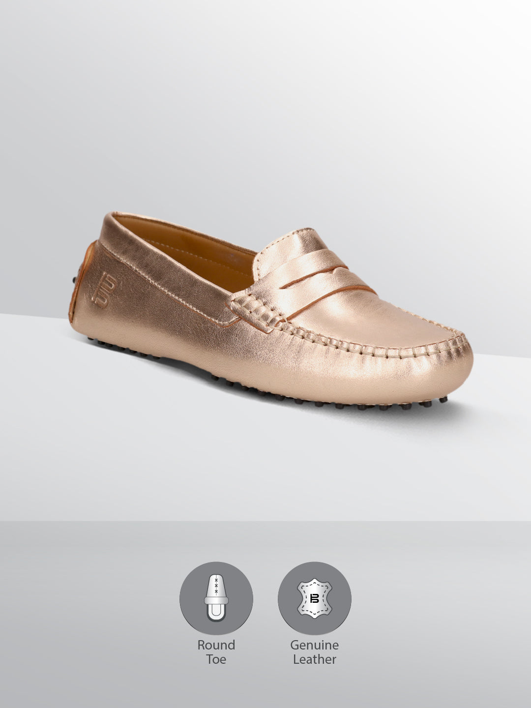 BAGATT Lilly Gold Premium Leather Slip-Ons