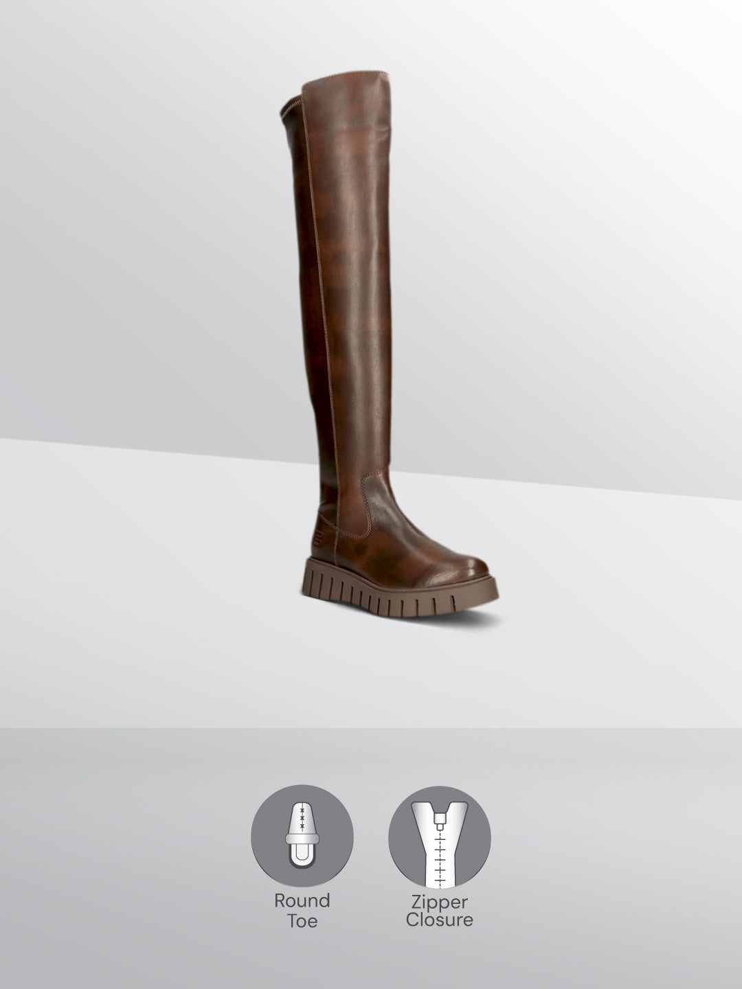 TT.BAGATT Benisha Brown Knee Boots