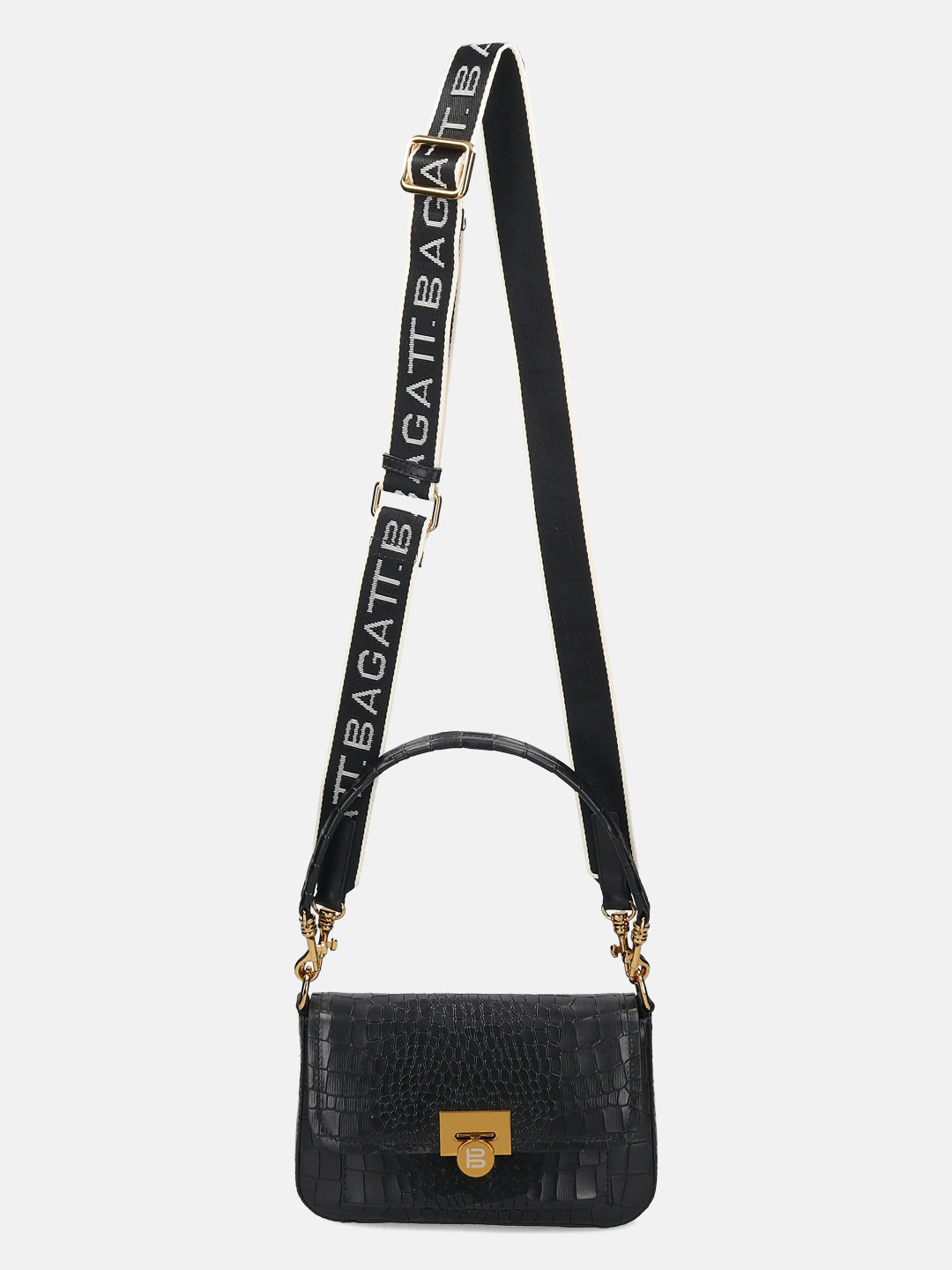 BAGATT Black Croco Leather Cross body bag