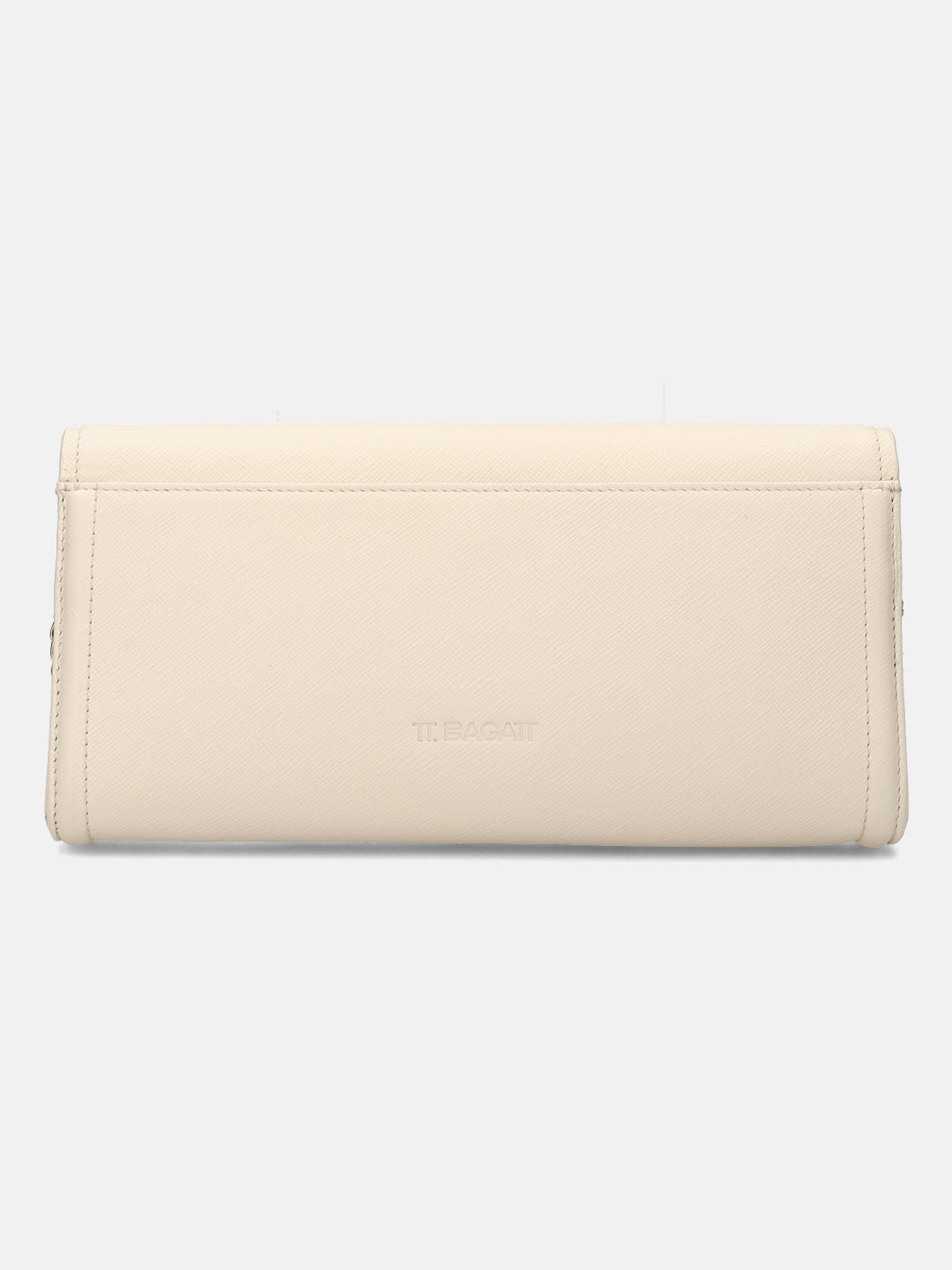 BAGATT Off White Saffiano Leather Clutch