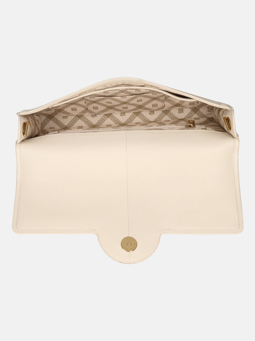 BAGATT Off White Saffiano Leather Clutch