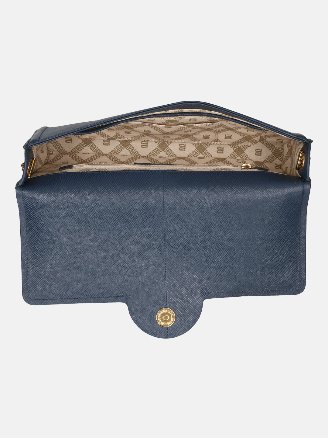 BAGATT Blue Saffiano Leather Clutch