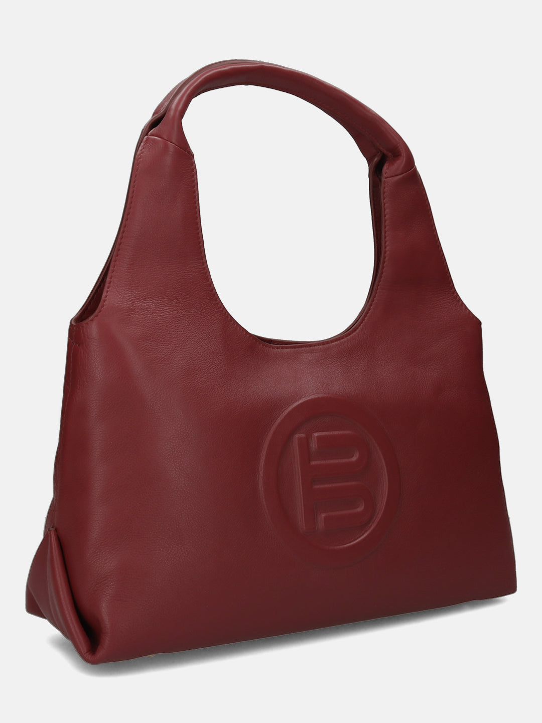 BAGATT Red Plain Leather Hobo Bag