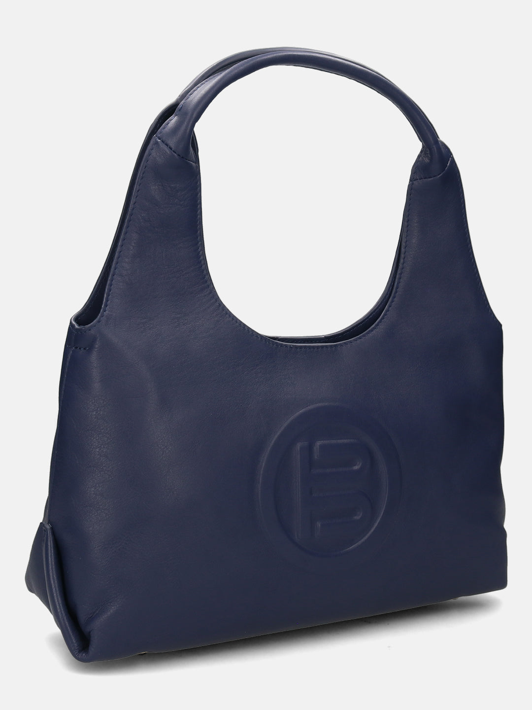 BAGATT Blue Plain Leather Hobo Bag