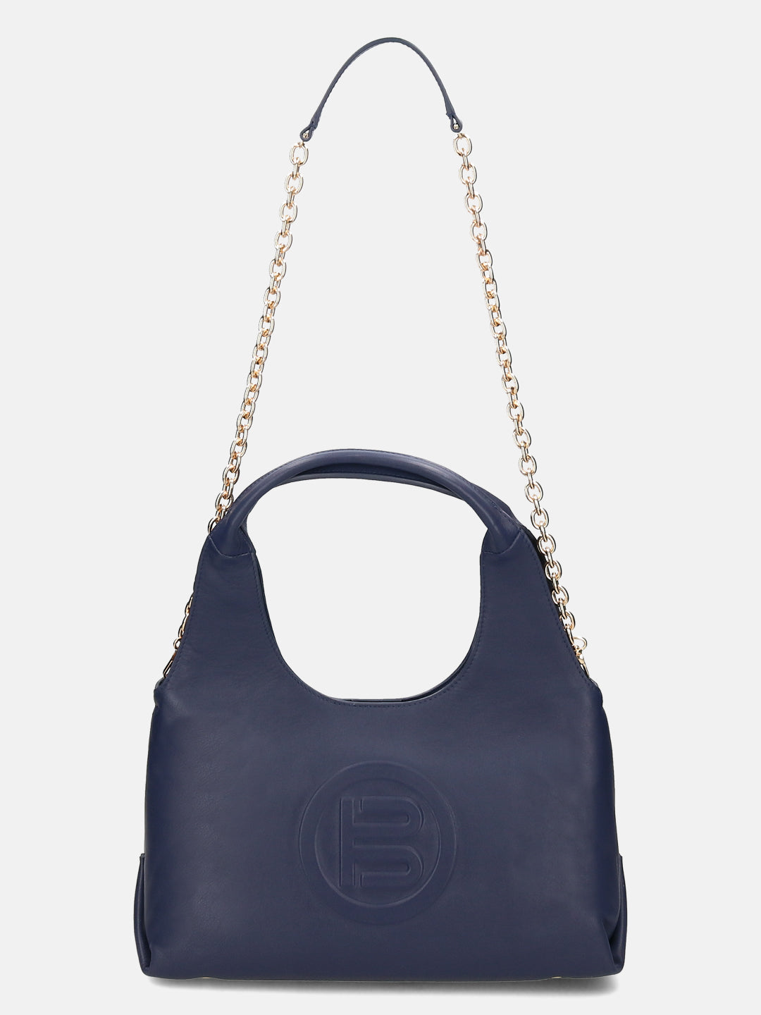 BAGATT Blue Plain Leather Hobo Bag