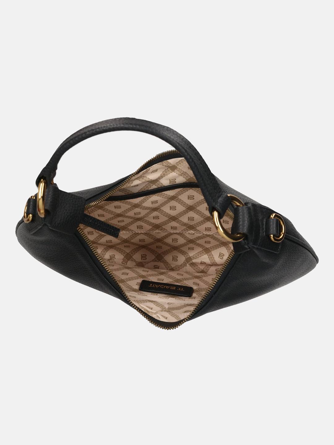 BAGATT Black Wax Leather Small Hobo bag