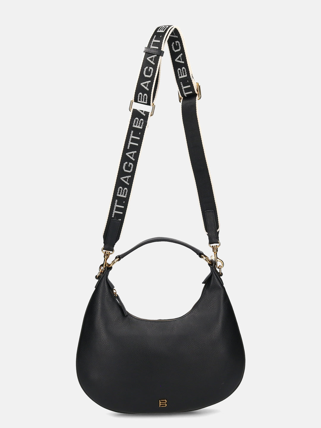 BAGATT Black Wax Leather Small Hobo bag