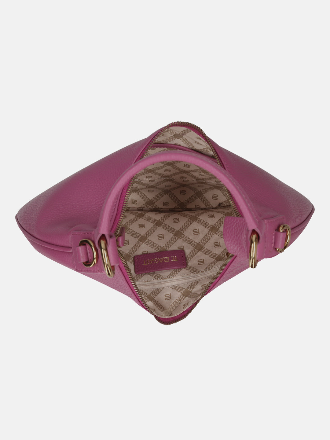 BAGATT Fuschia Wax Leather Small Hobo bag