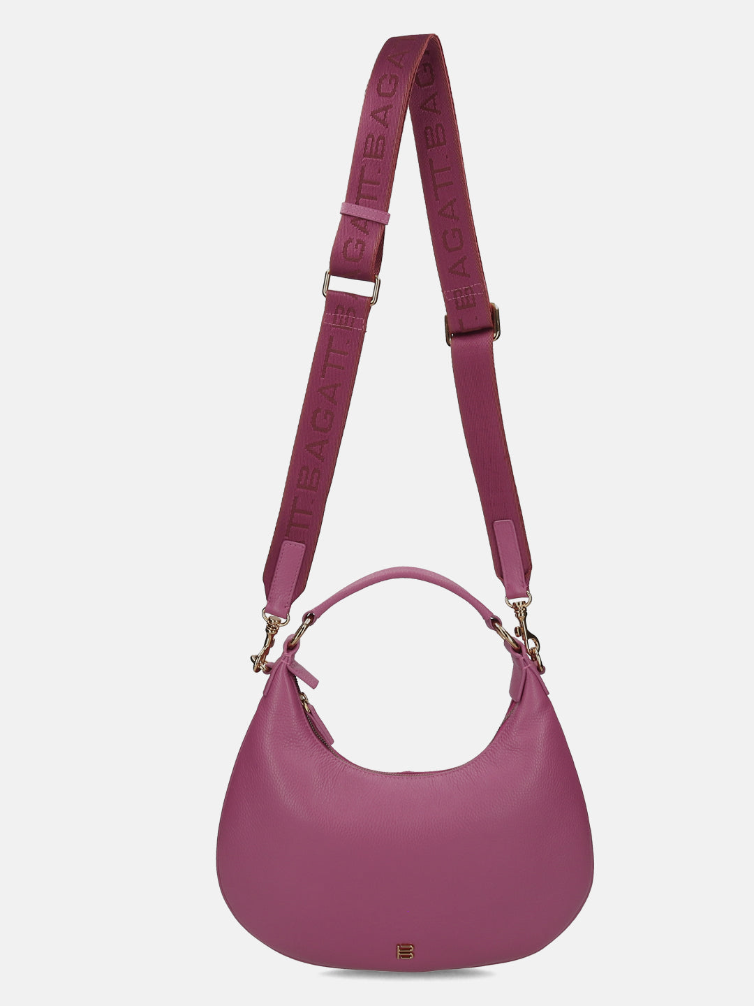 BAGATT Fuschia Wax Leather Small Hobo bag