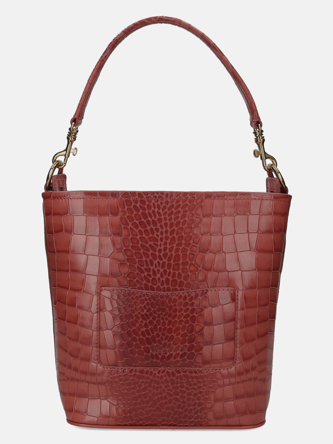 BAGATT Brick Croco Leather Basket Hobo Bag