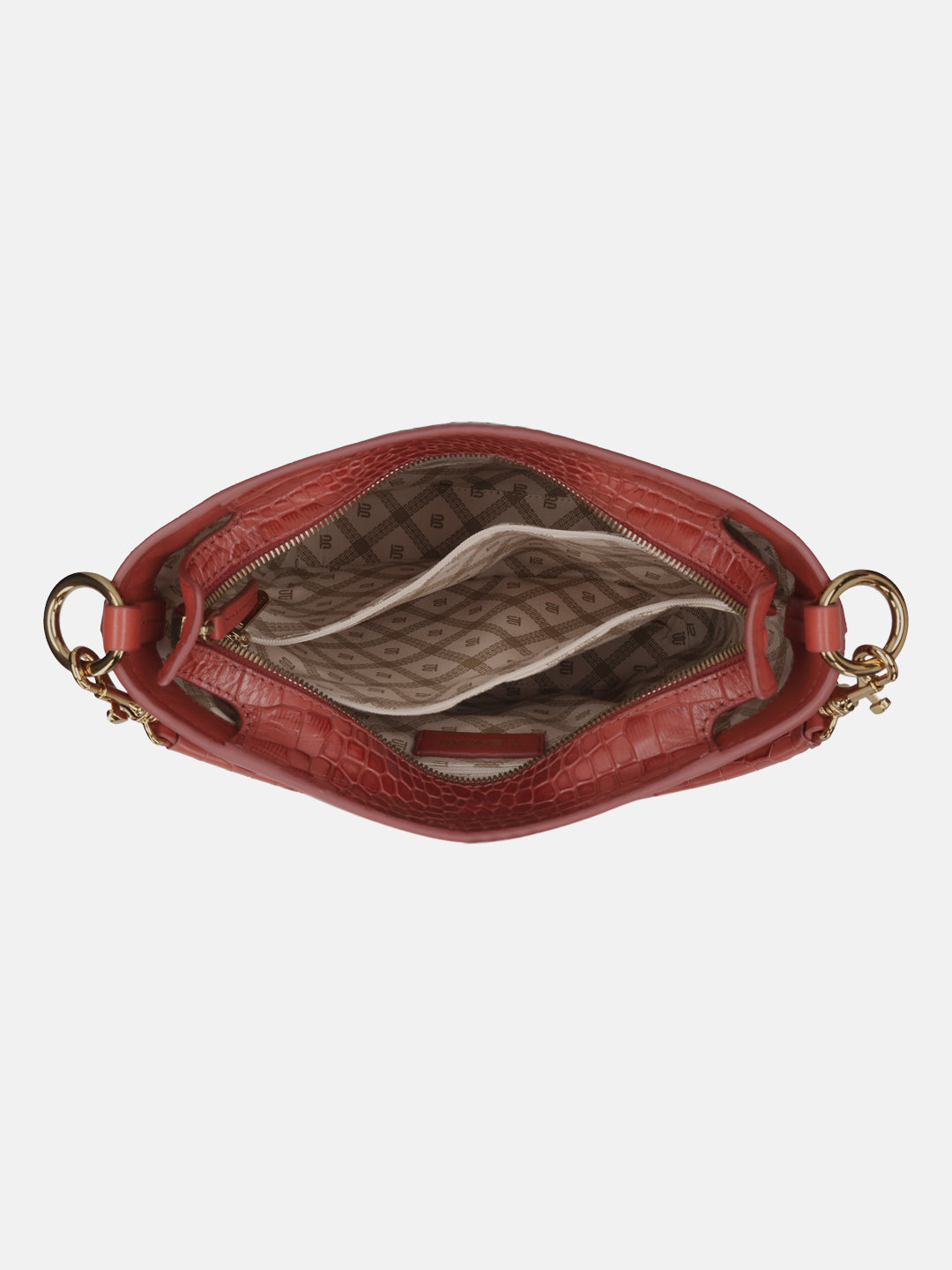 BAGATT Brick Croco Leather Basket Hobo Bag