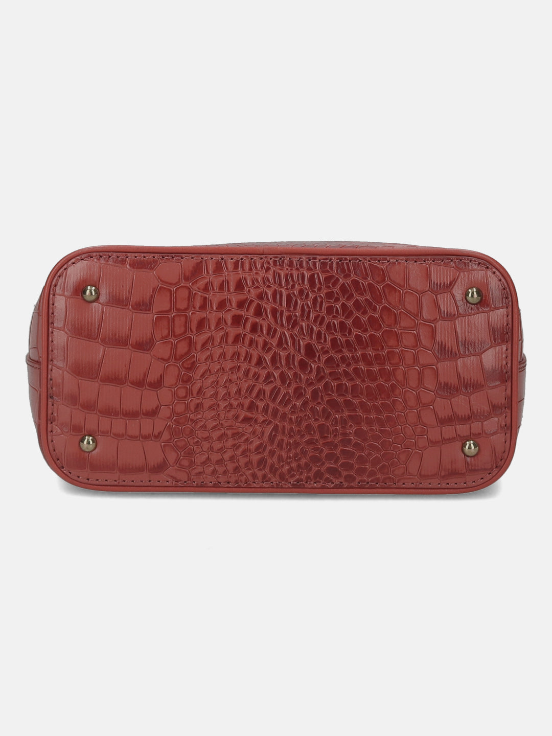 BAGATT Brick Croco Leather Basket Hobo Bag