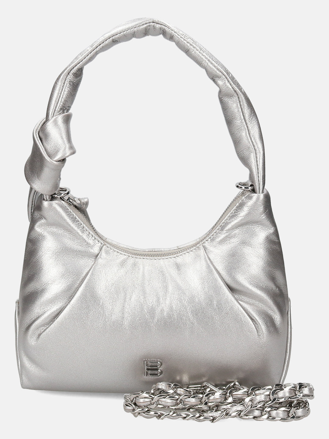 BAGATT Silver Soft Metallic Leather Mini Bag