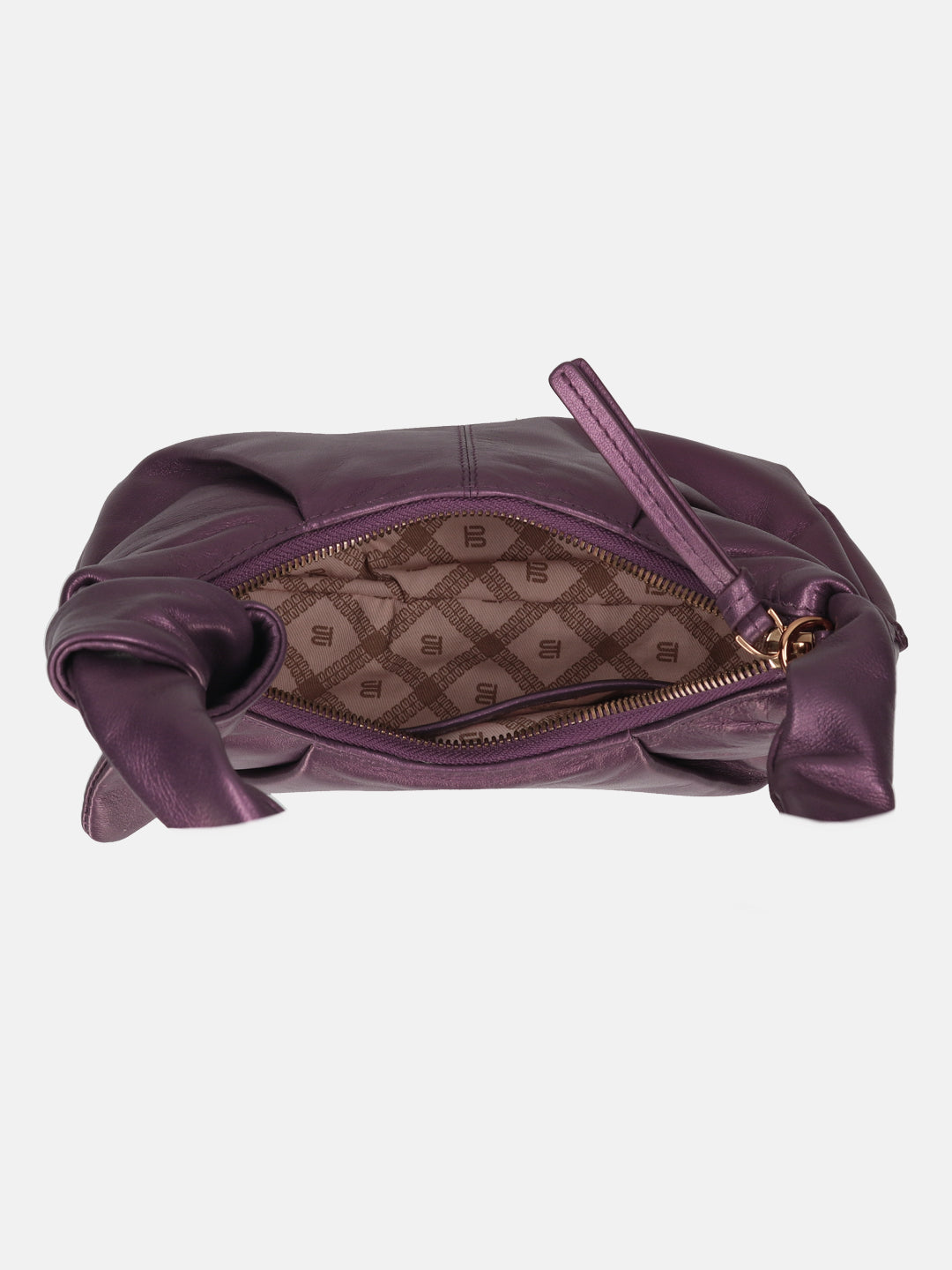 BAGATT Plum Soft Metallic Leather Mini Bag