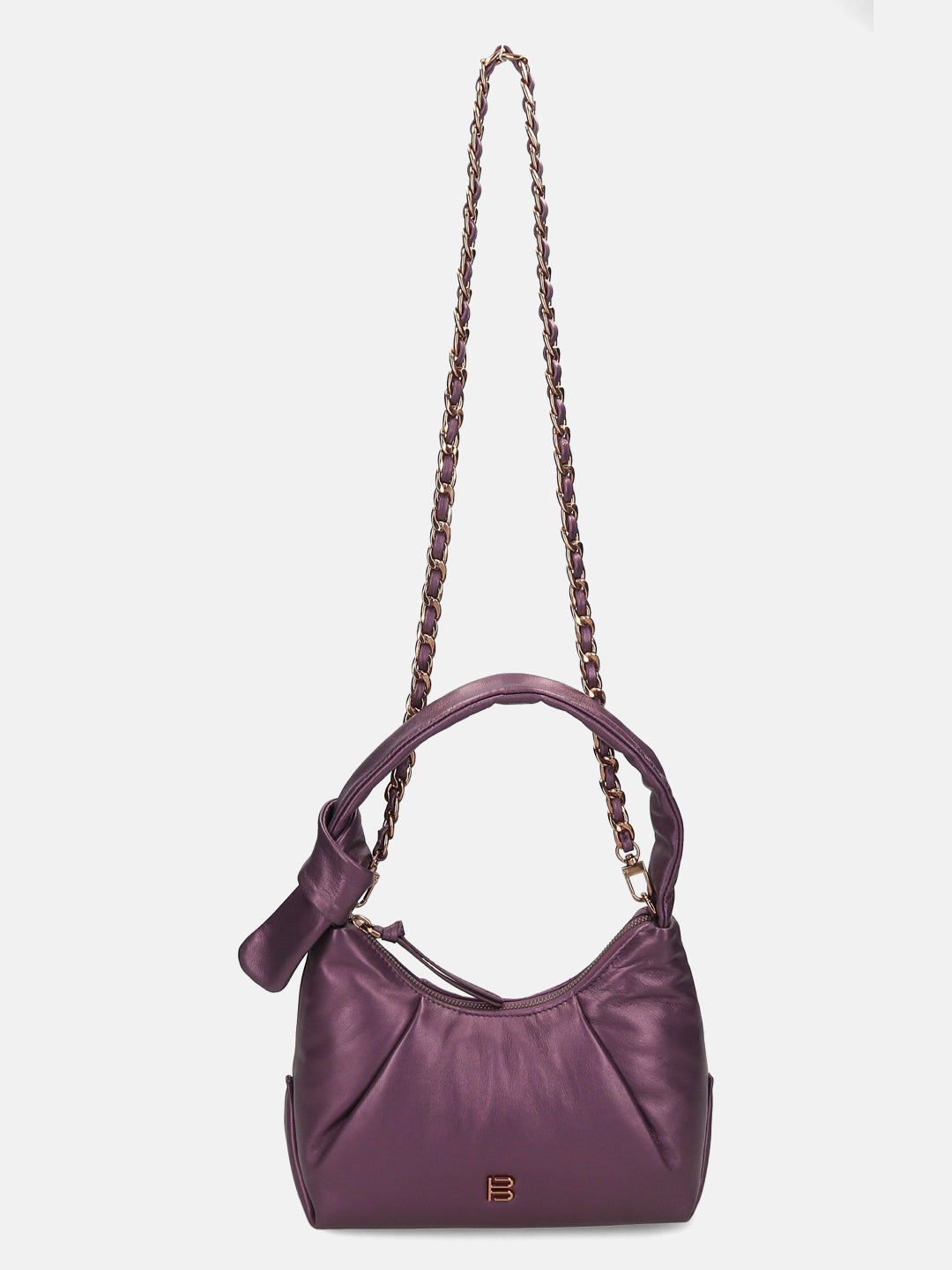 BAGATT Plum Soft Metallic Leather Mini Bag