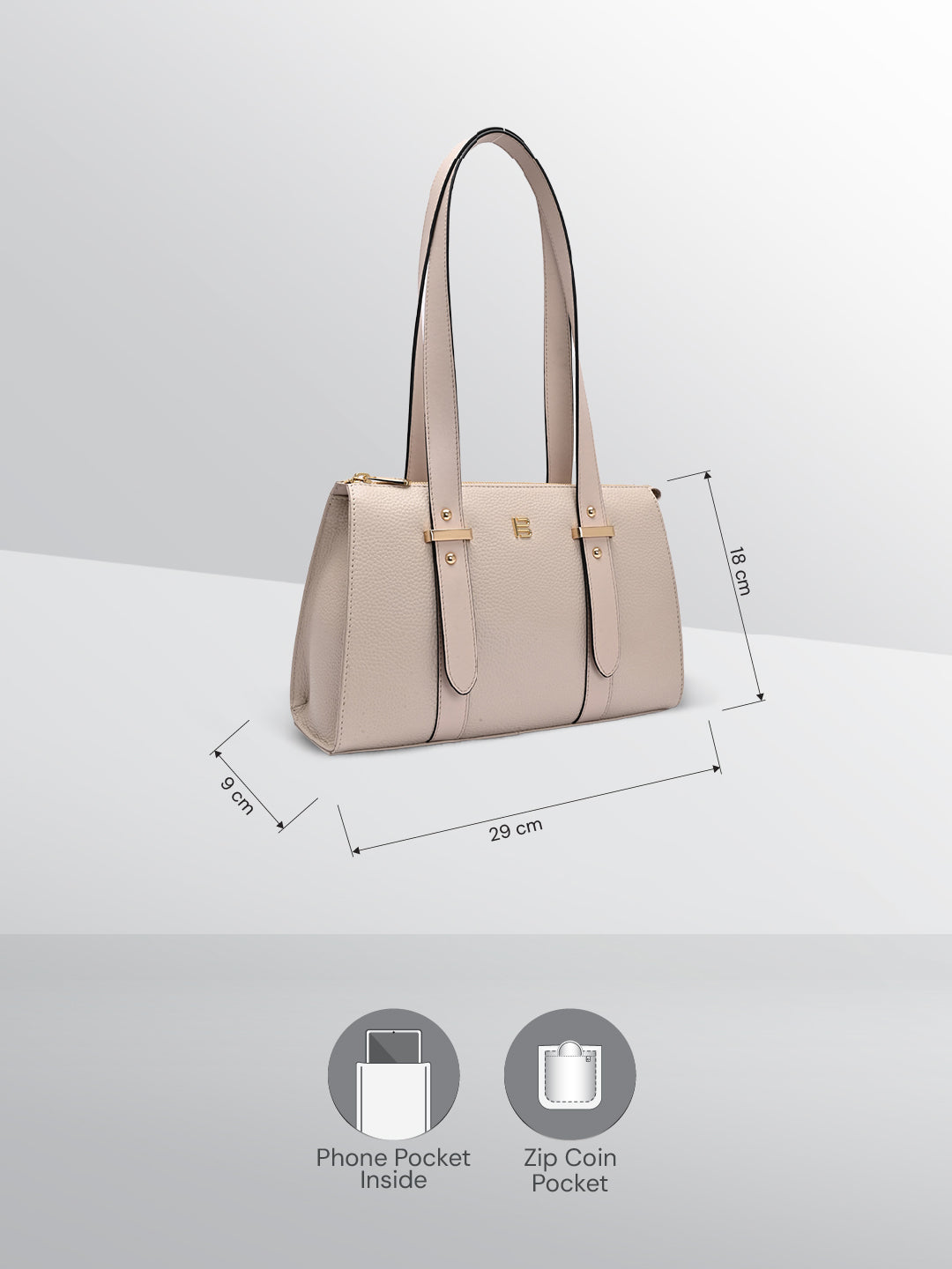 TT.BAGATT Beige Wax Leather Shoulder Handbags