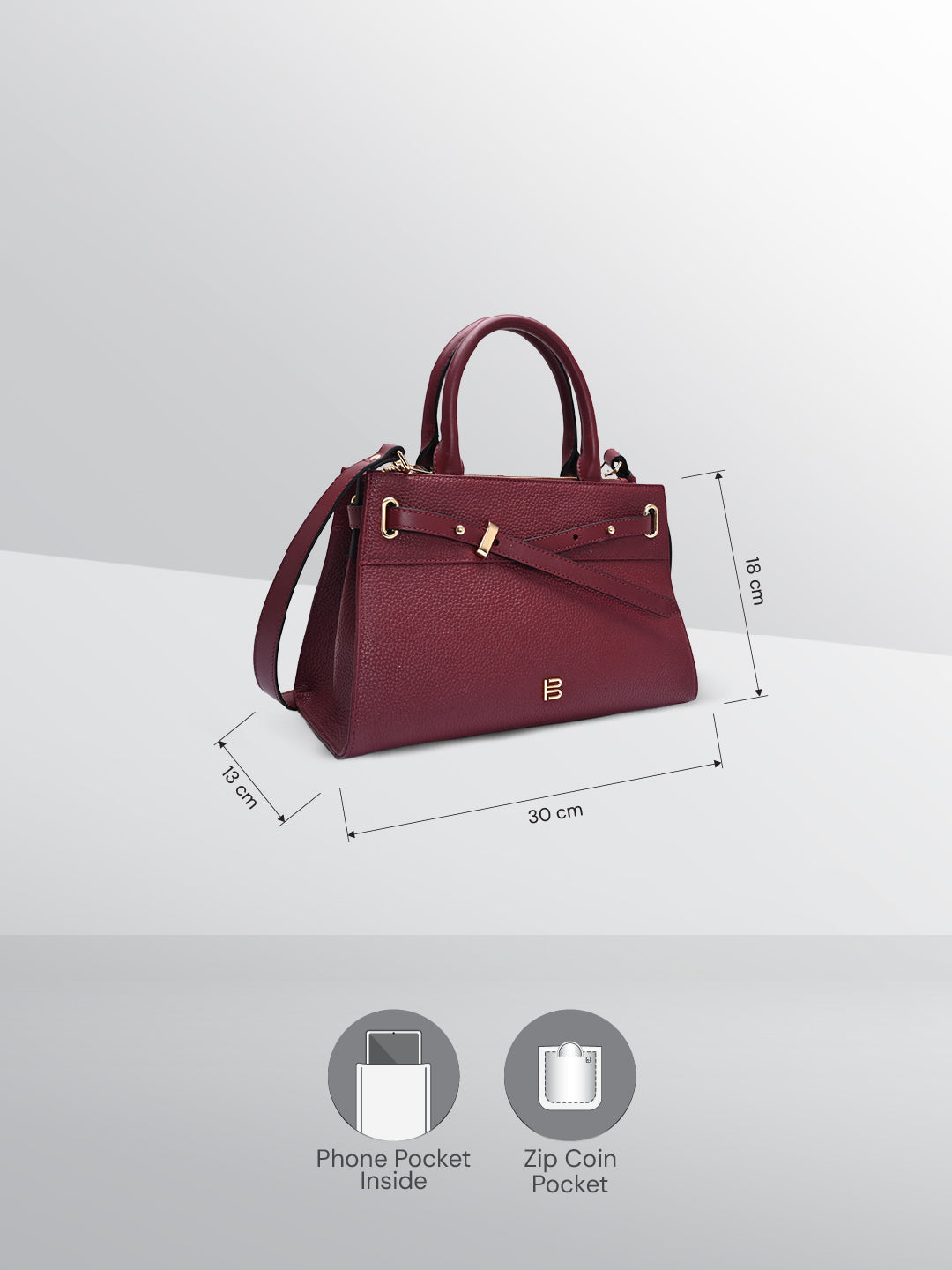 TT.BAGATT Wine Wax Leather Satchel Handbags