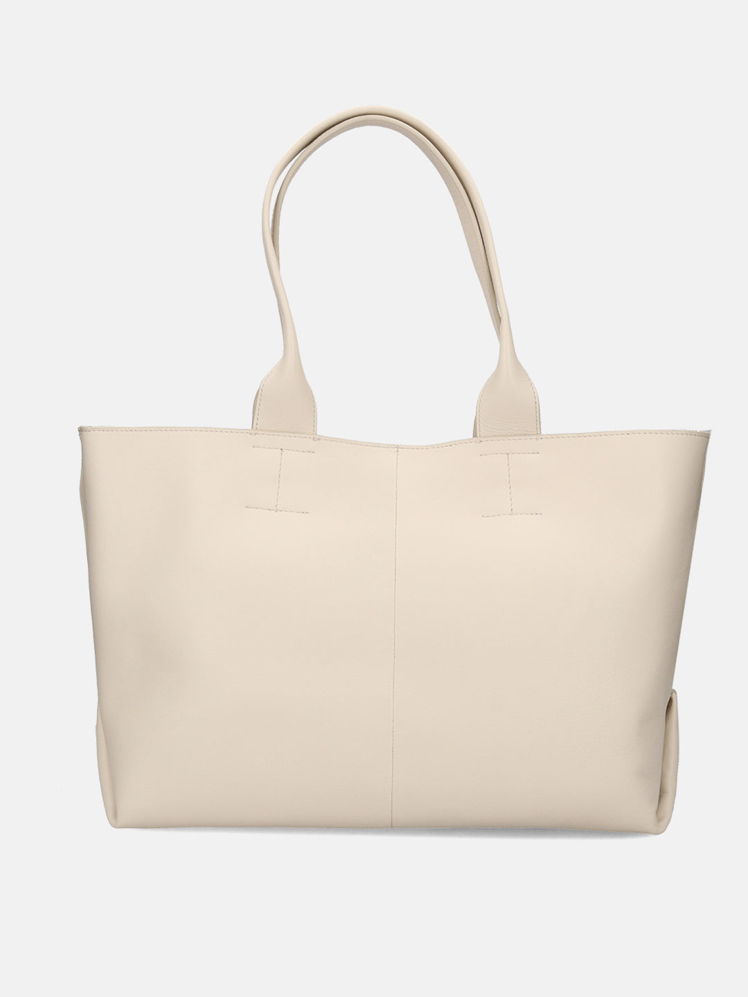 BAGATT Off White Plain Leather Tote Bag