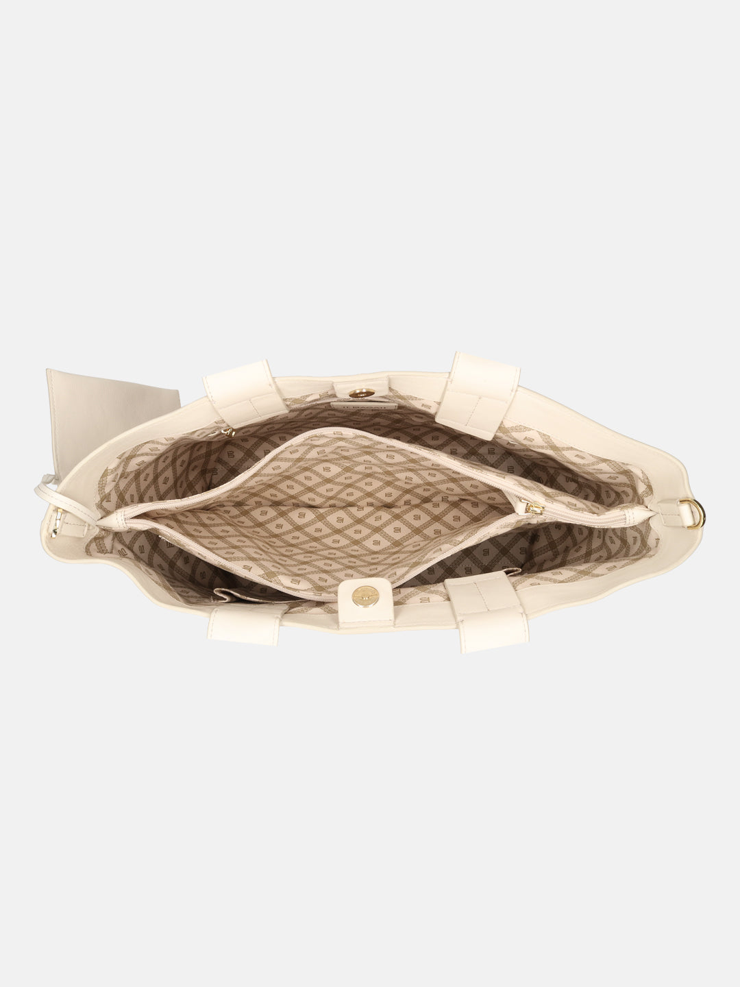 BAGATT Off White Plain Leather Tote Bag