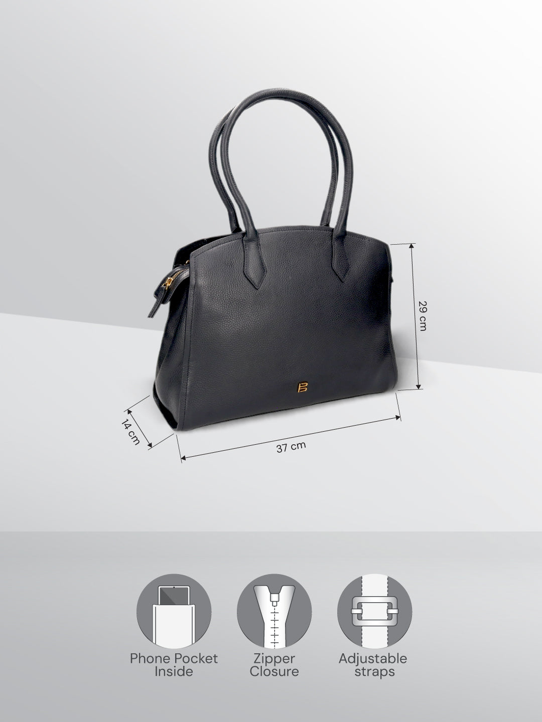 BAGATT Black Wax Leather Tote bag