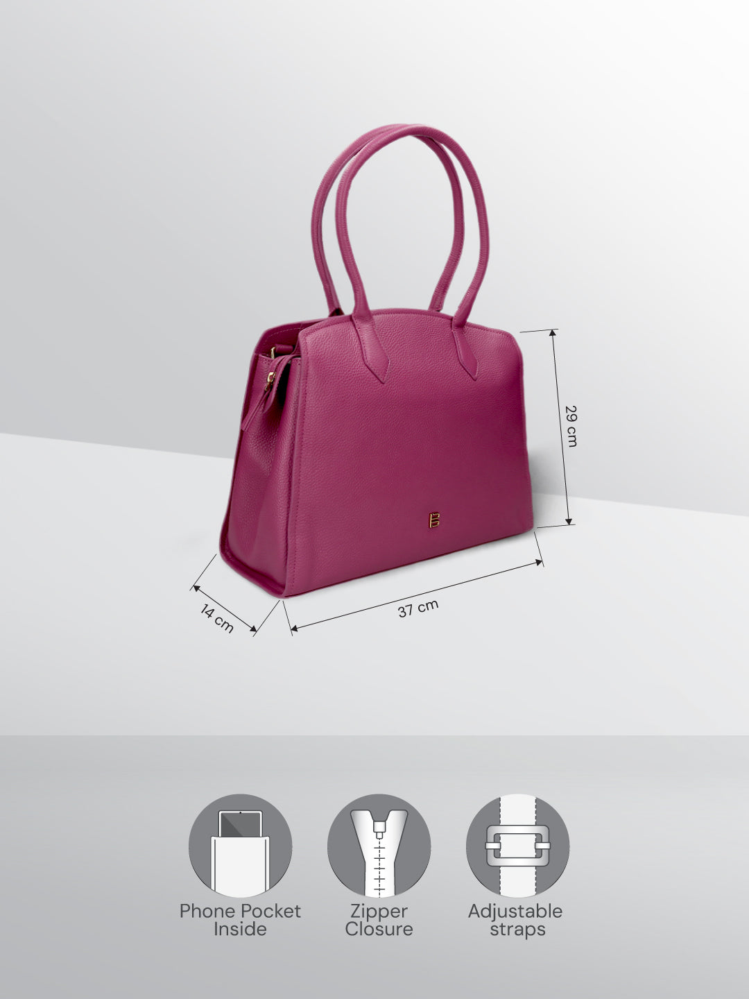 BAGATT Fuschia Wax Leather Tote bag