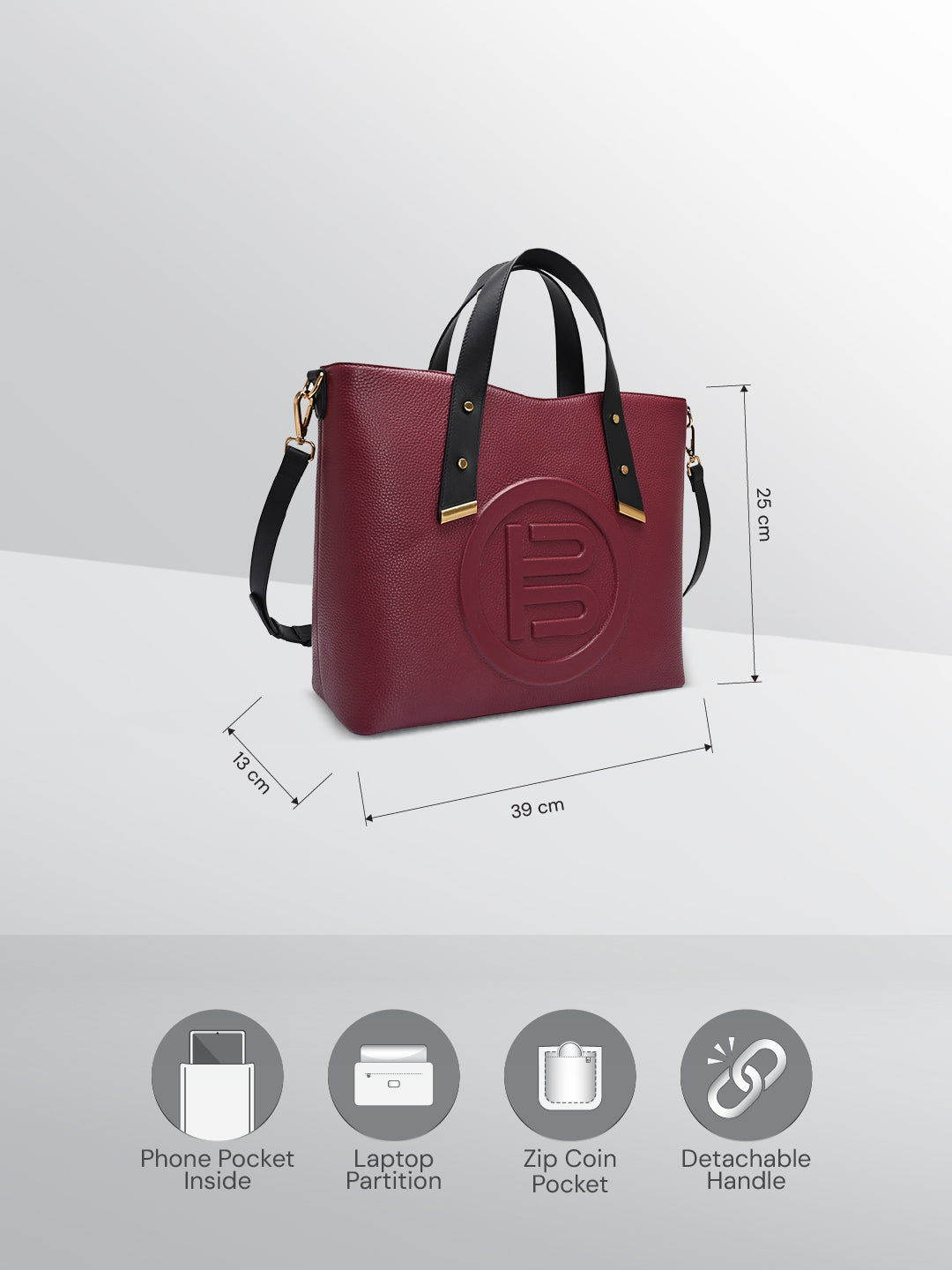 TT.BAGATT Black Wax Leather Tote Handbags