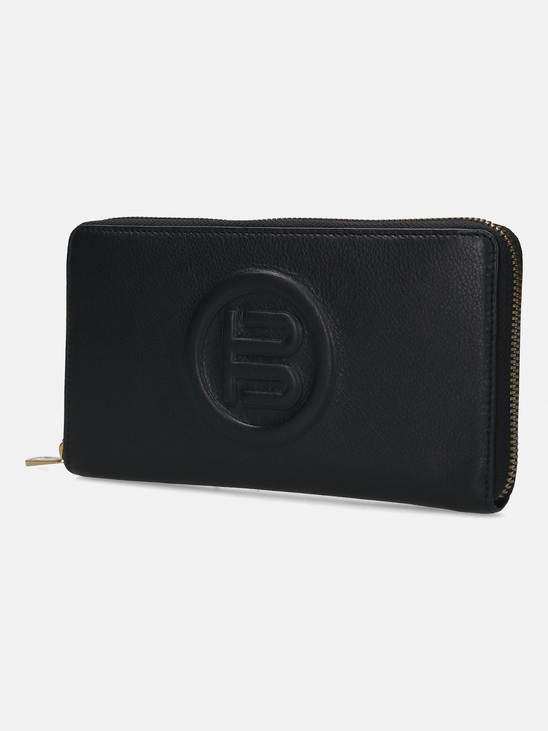 BAGATT Black Plain Leather Zipped Long Wallet
