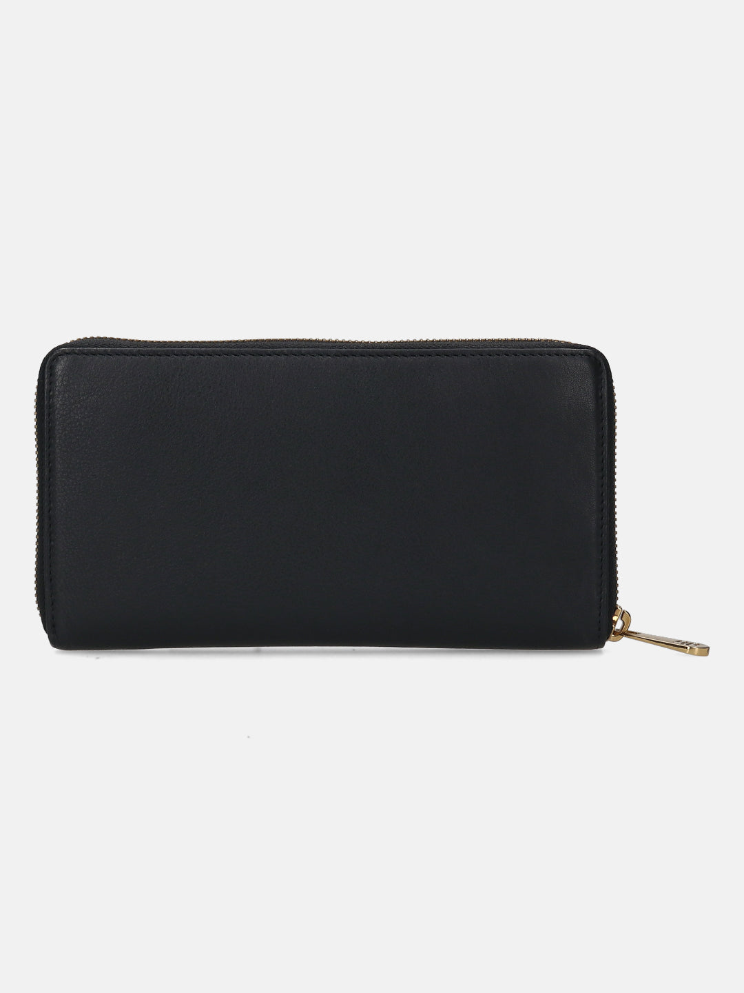 BAGATT Black Plain Leather Zipped Long Wallet