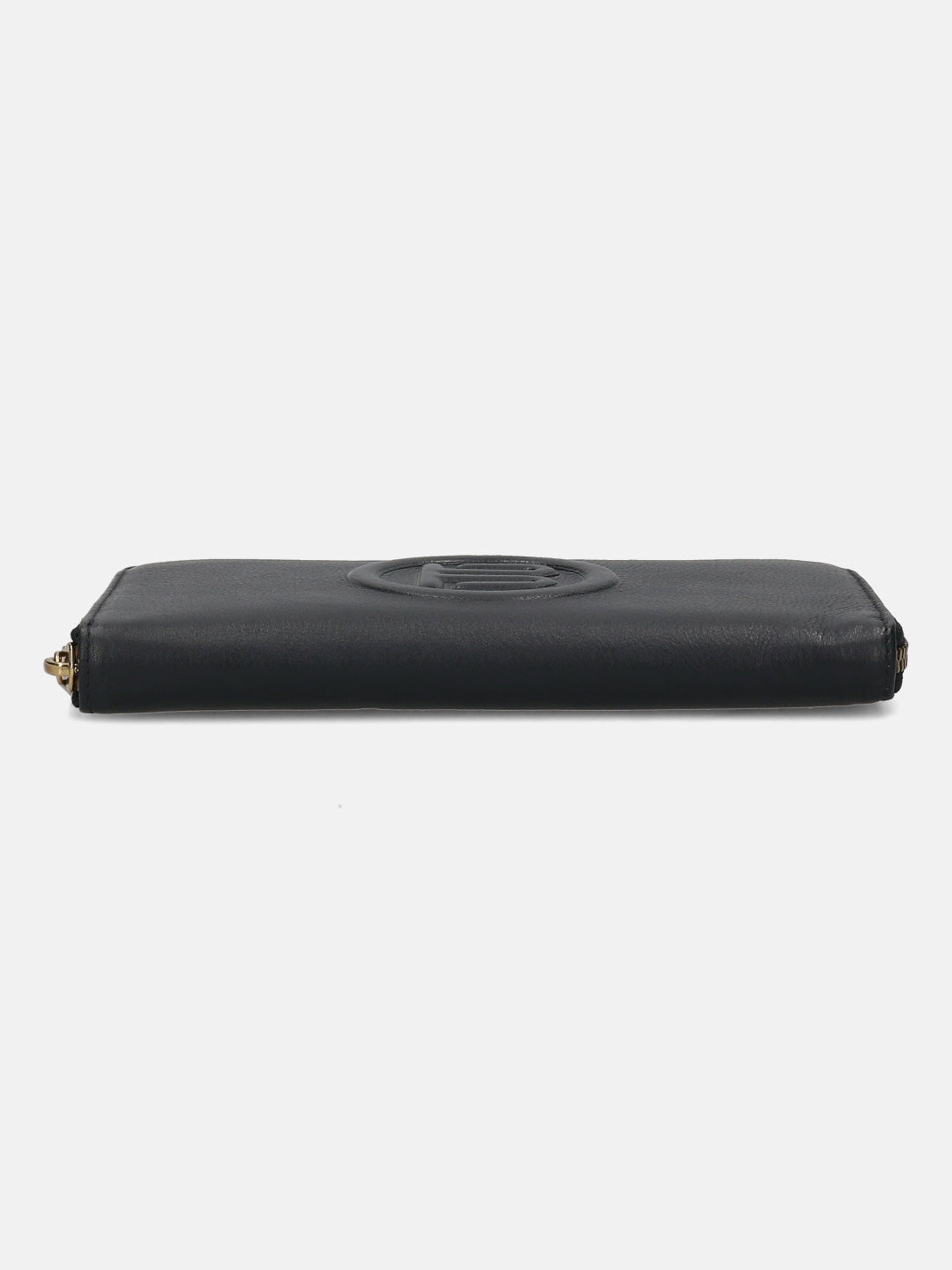 BAGATT Black Plain Leather Zipped Long Wallet