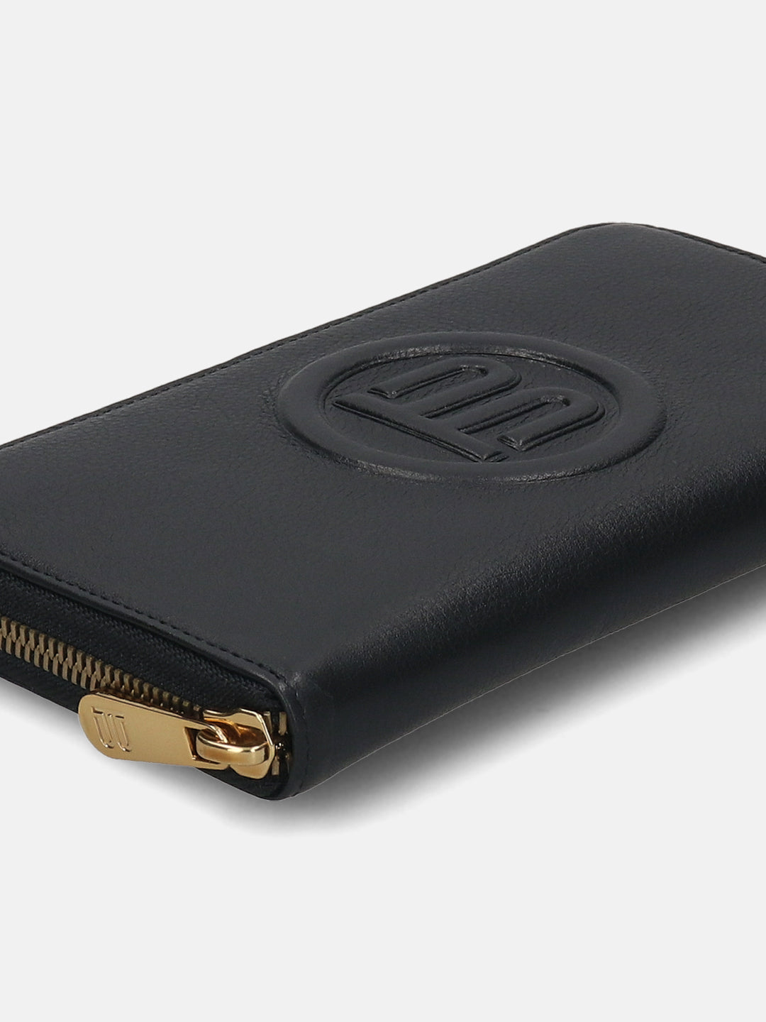 BAGATT Black Plain Leather Zipped Long Wallet