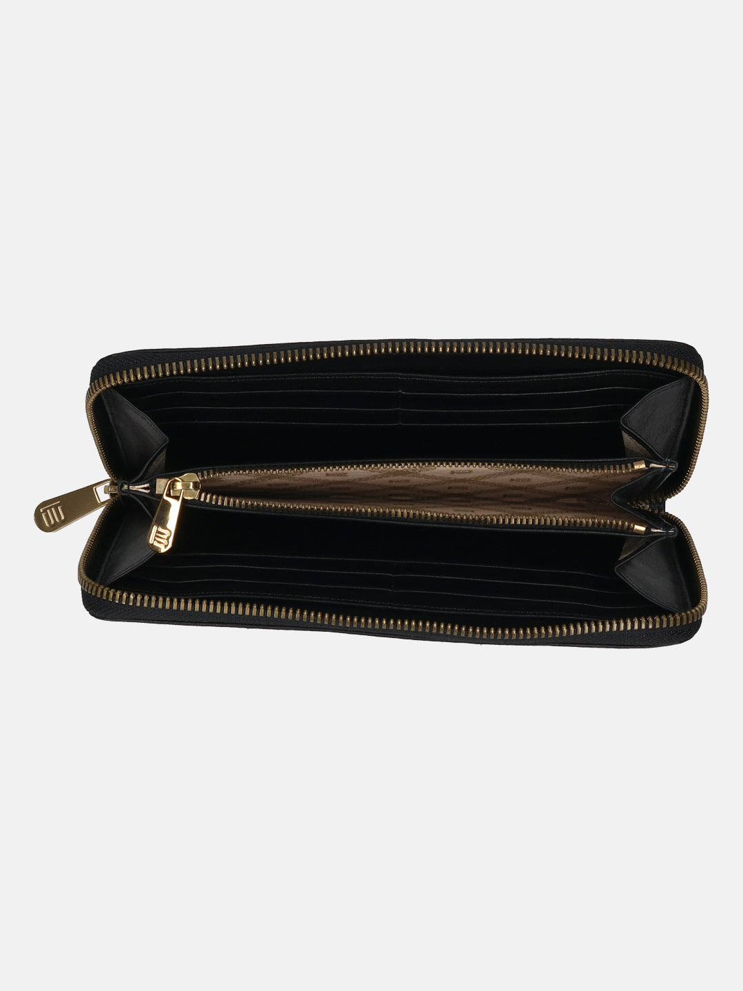 BAGATT Black Plain Leather Zipped Long Wallet