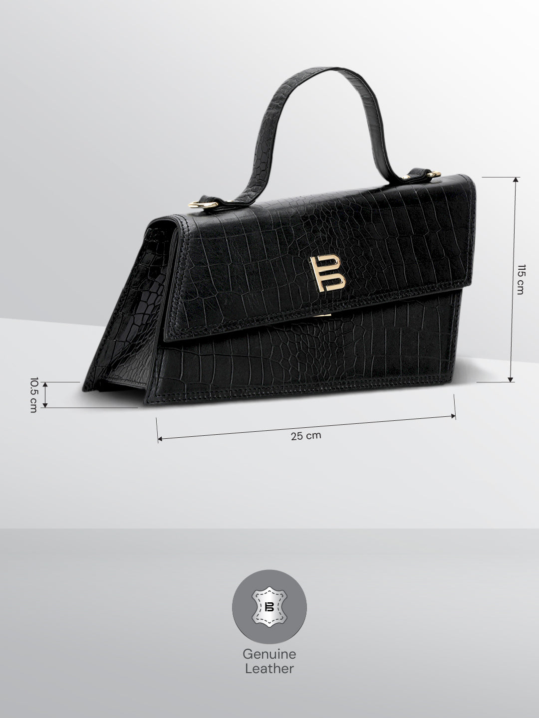 BAGATT Sparone Black Top Handle Bag
